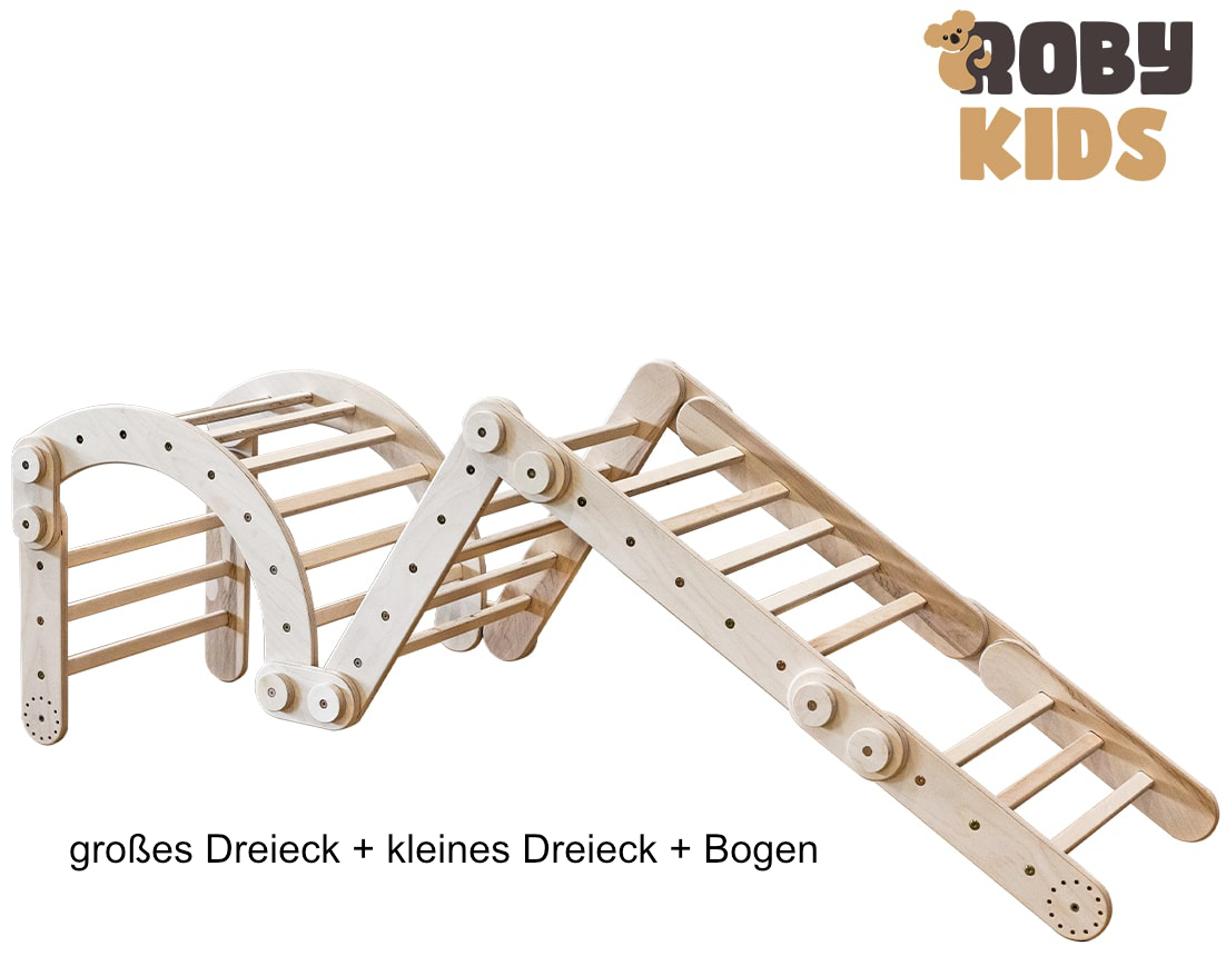 Modulares Klettersystem von Roby-Kids - individuell und erweiterbar großes Dreieck + kleines Dreieck + Bogen