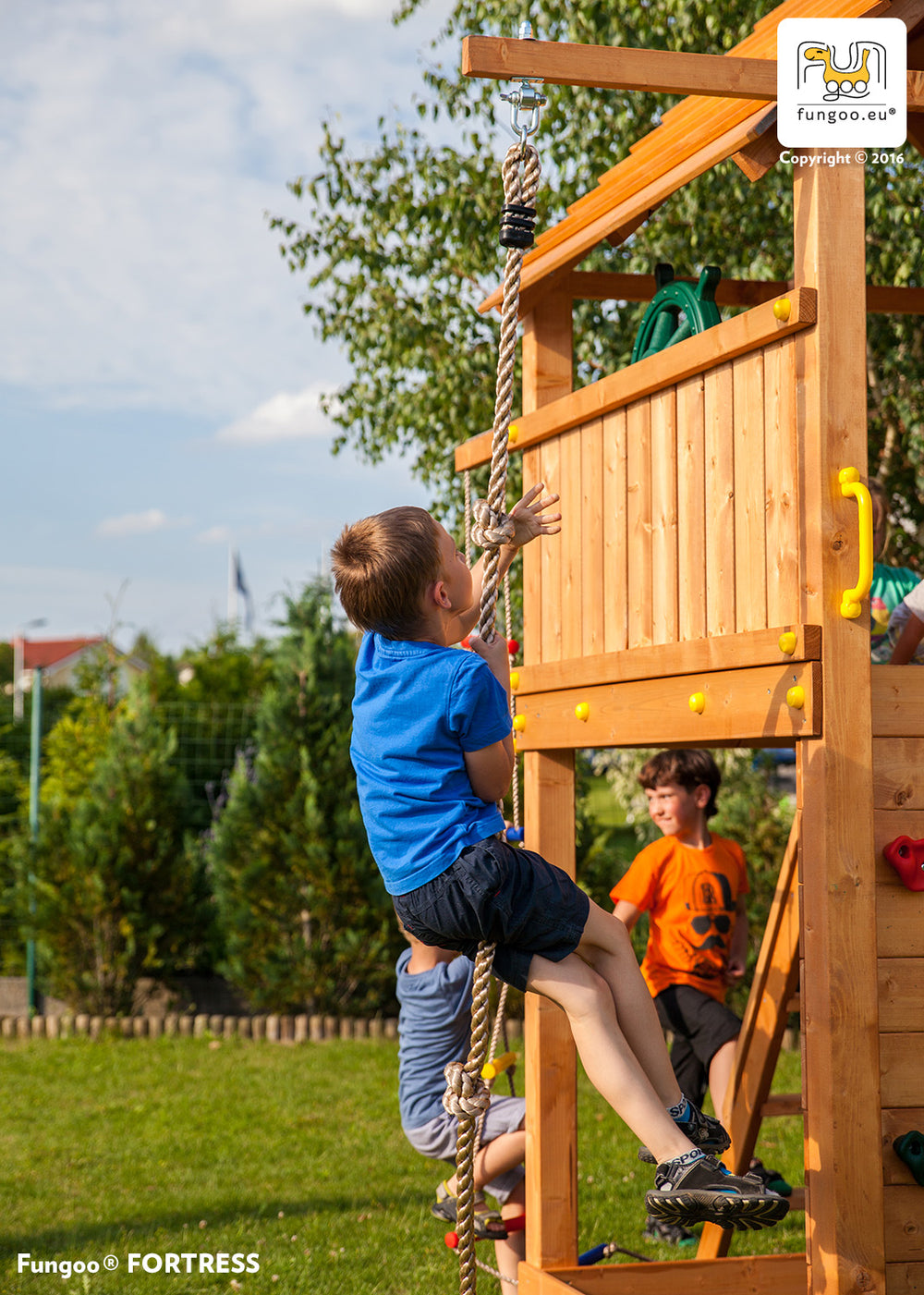 Spielturm Maxi Set Fun Gym mit 2x Spielturm, Rutsche, Kletterturm, Kletterwand, Schaukel