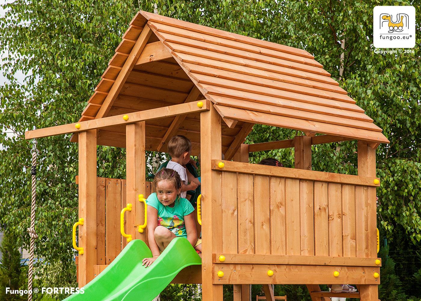 Spielturm Maxi Set Fun Gym mit 2x Spielturm, Rutsche, Kletterturm, Kletterwand, Schaukel