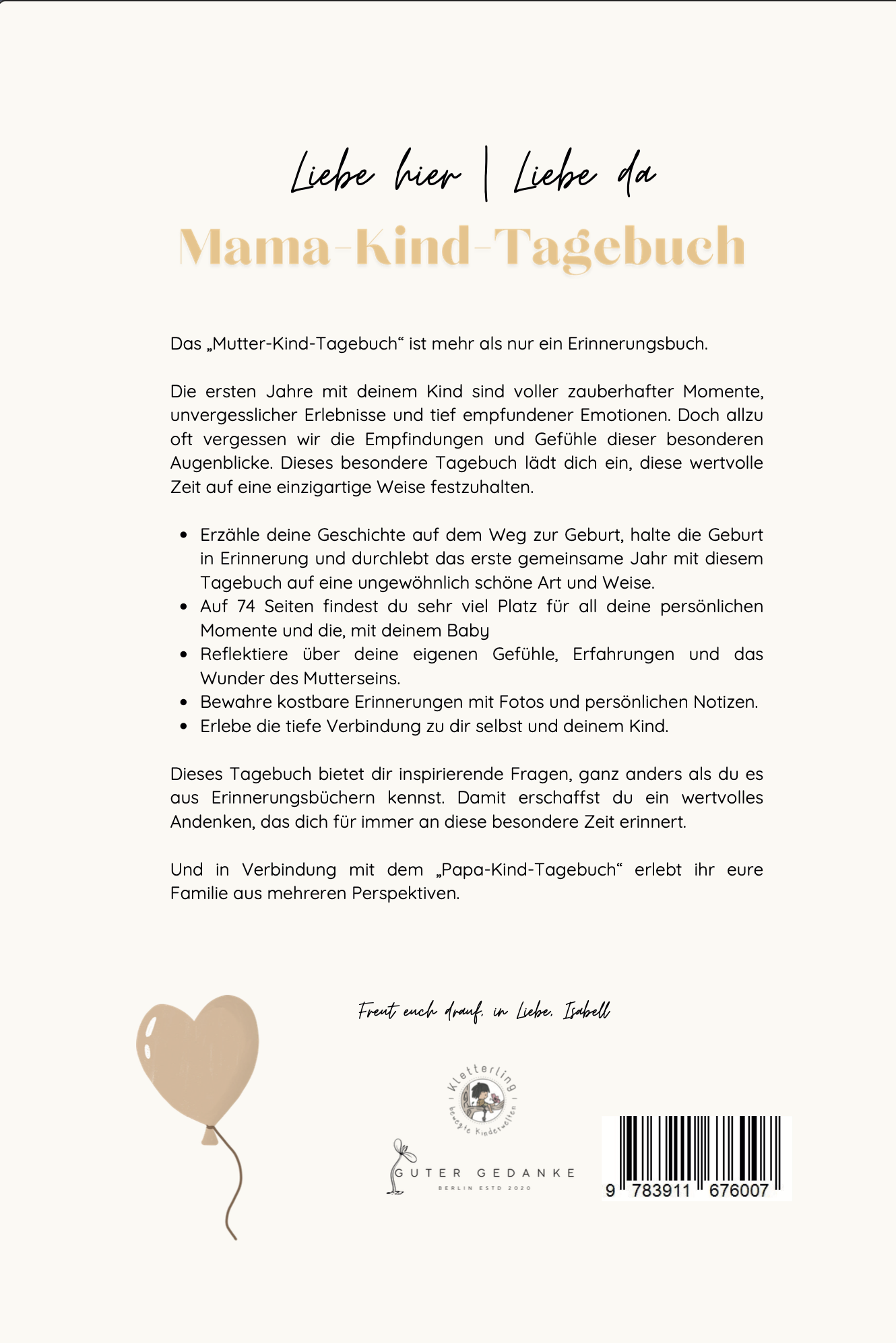 Mama-Kind Tagebuch 1. Lebensjahr