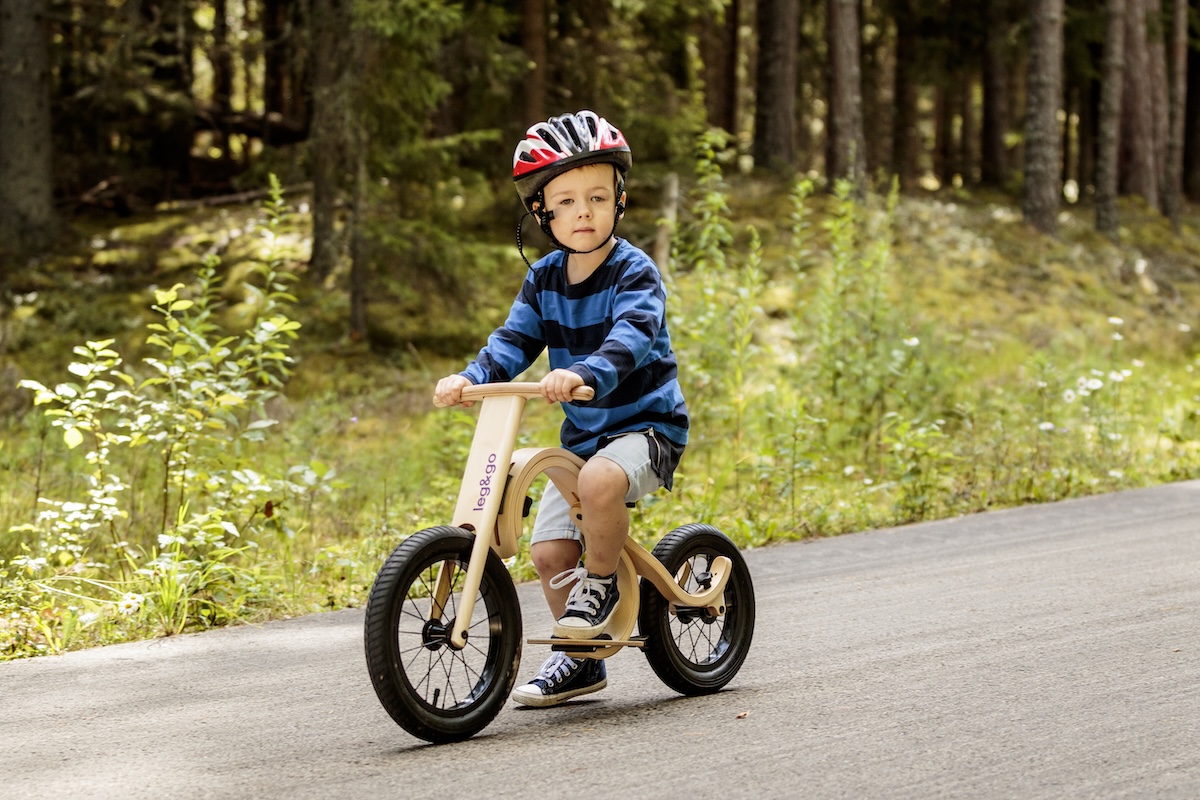 Balance Bike 3in1 aus Holz - mitwachsendes Laufrad für Kinder ab 6 Monaten bis 6 Jahre mit Downhill Erweiterung