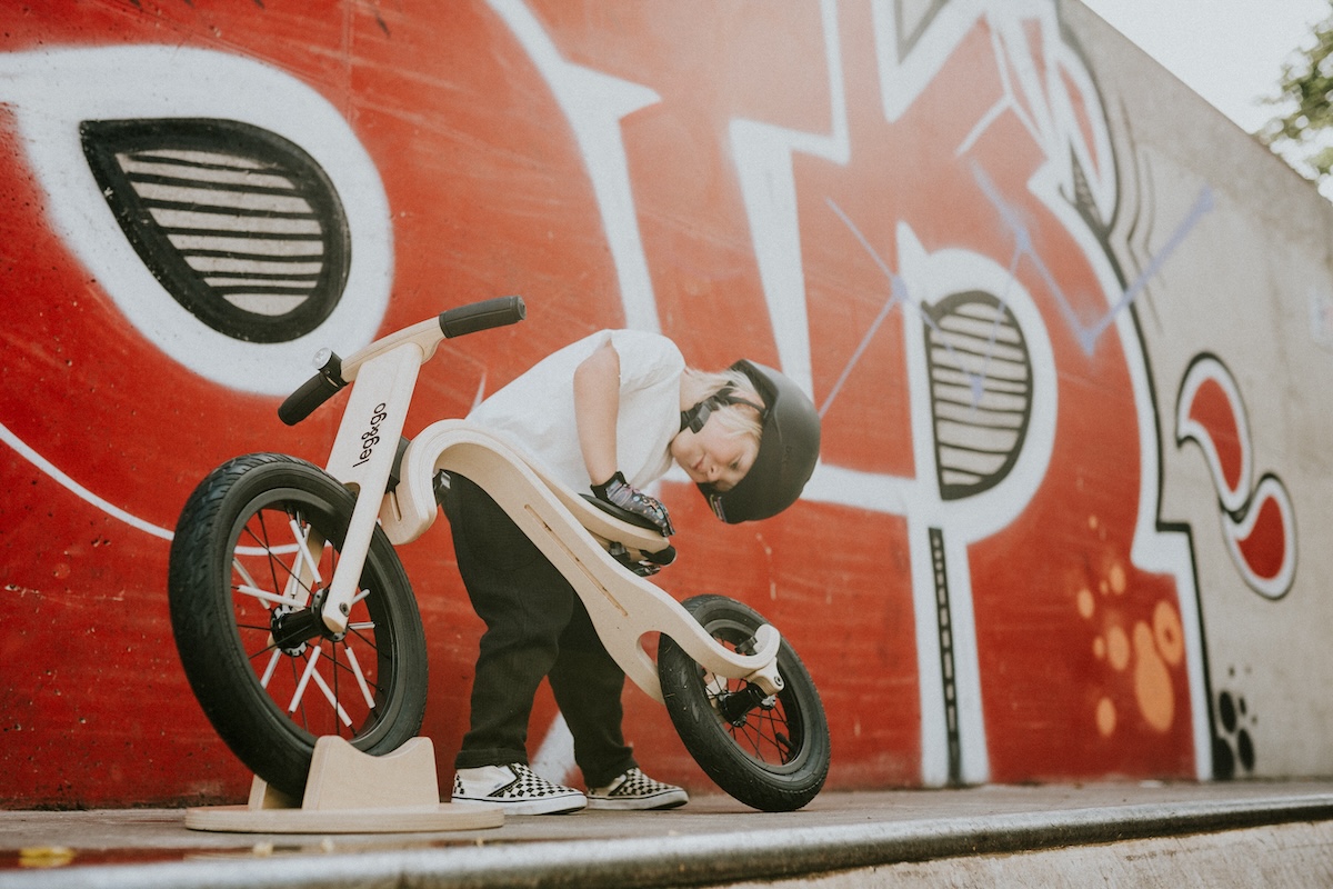 Balance Bike 3in1 aus Holz - mitwachsendes Laufrad für Kinder ab 6 Monaten bis 6 Jahre nur das Laufrad