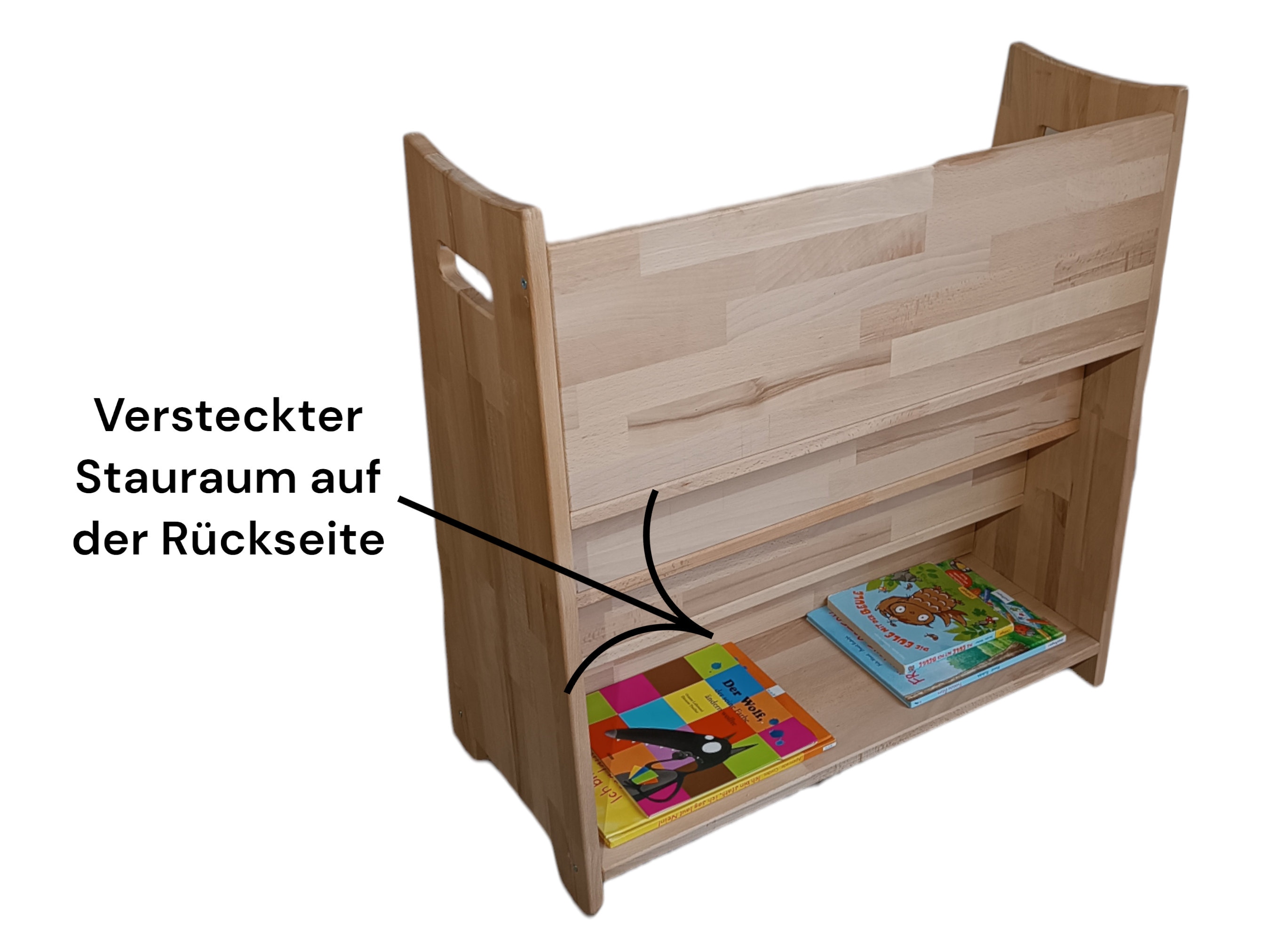 Montessori Bücherregal fürs Kinderzimmer  75 cm x 73 cm x 36 cm