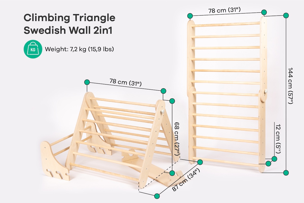 Pikler Dreieck und Sprossenwand 2in1 von leg&go Natur