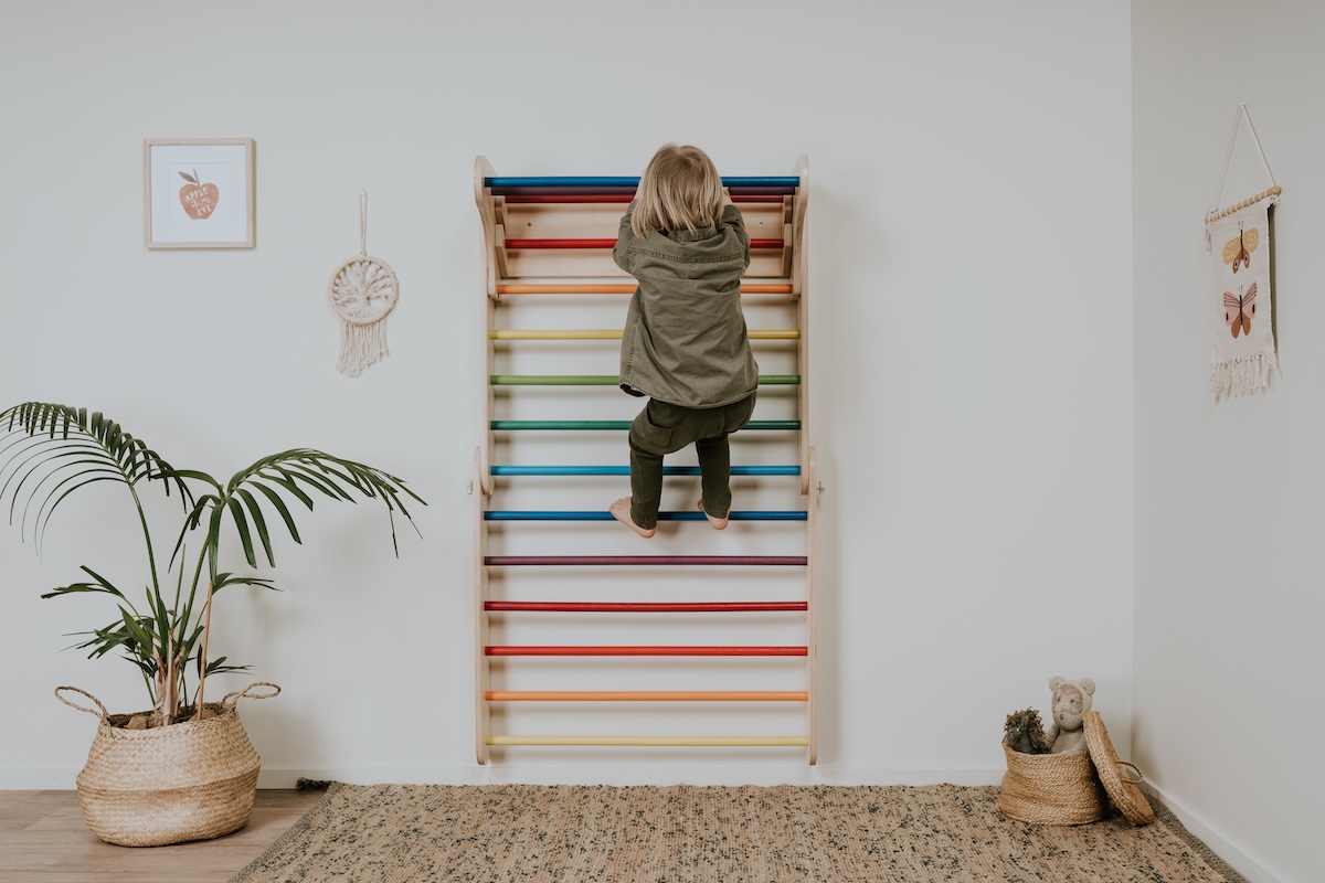 Pikler Dreieck und Sprossenwand 2in1 von leg&go Regenbogen