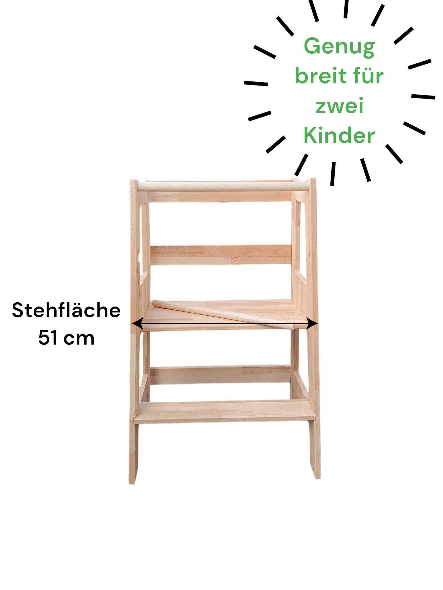 Lernturm DUO für Geschwister und Zwillinge von PeterundDepi geölt mit Schutzstab