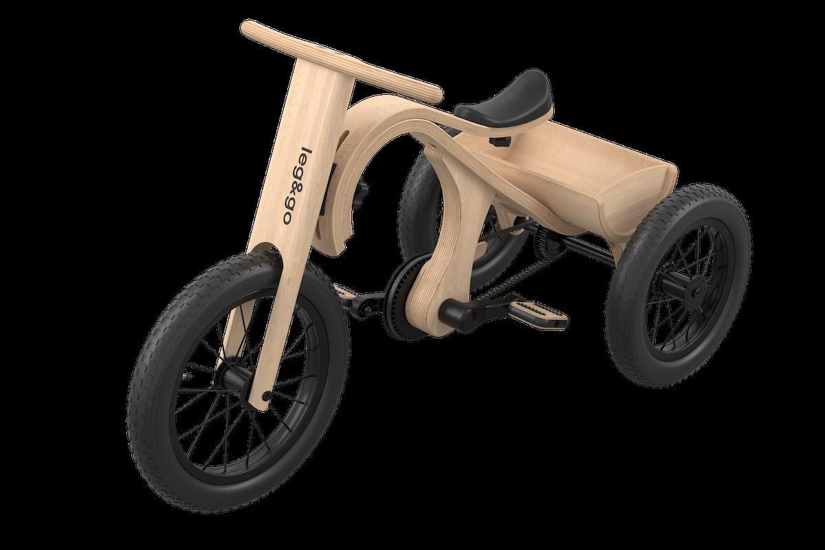 Balance Bike 3in1 aus Holz - mitwachsendes Laufrad für Kinder ab 6 Monaten bis 6 Jahre mit Dreirad Erweiterung