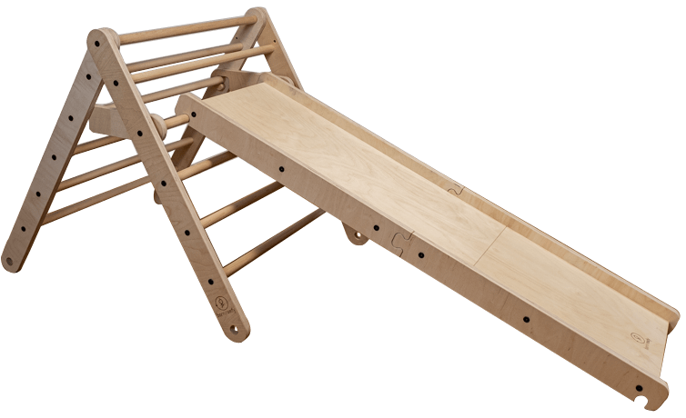 Climber & Slide - 2x höhenverstellbares, klappbares Kletterdreieck mit Rutsche von Born Ready Toys