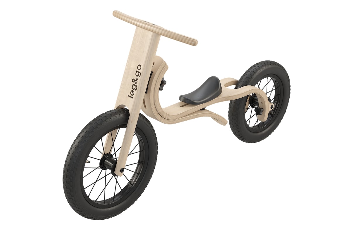 Balance Bike 3in1 aus Holz - mitwachsendes Laufrad für Kinder ab 6 Monaten bis 6 Jahre nur das Laufrad