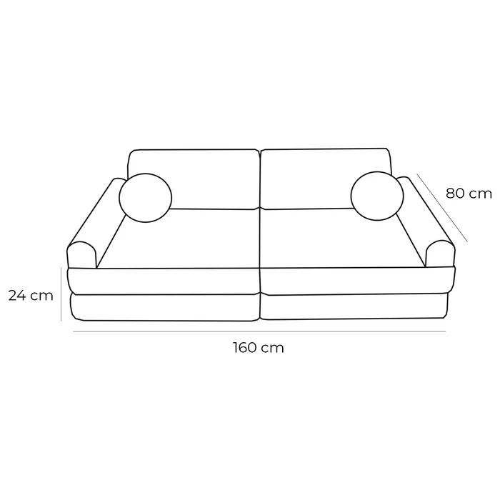 MeowBaby Premium Modulares Sofa - Cord Beige