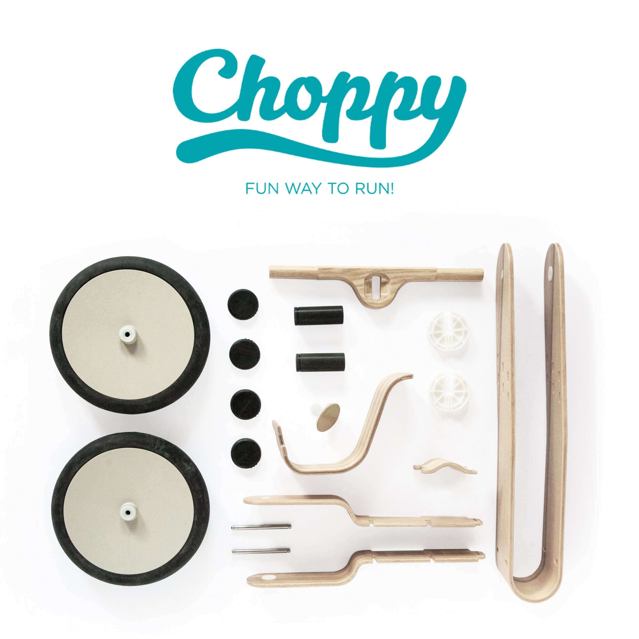 Laufrad aus Holz "Choppy" für Kinder von 1-4 (Schwarz)