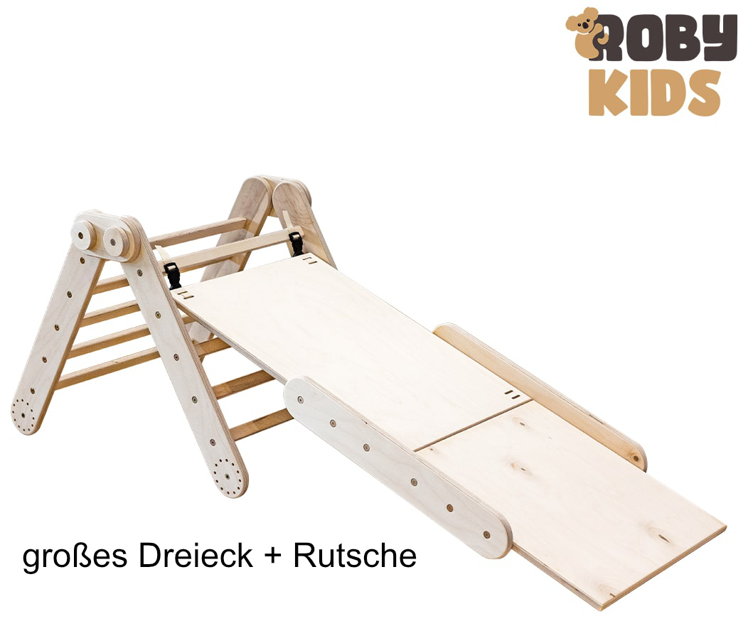 Modulares Klettersystem von Roby-Kids - individuell und erweiterbar großes Dreieck + Rutsche