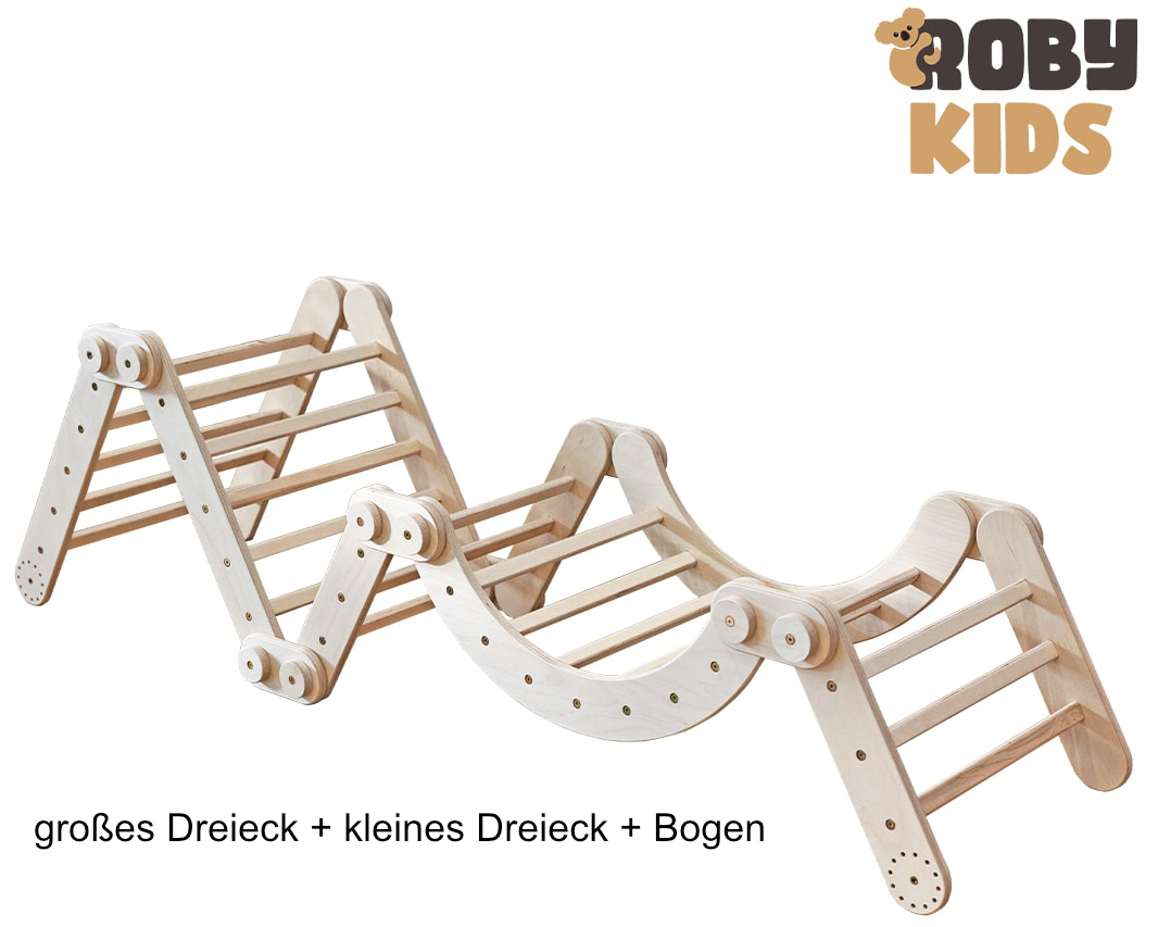 Modulares Klettersystem von Roby-Kids - individuell und erweiterbar großes Dreieck + kleines Dreieck + Bogen