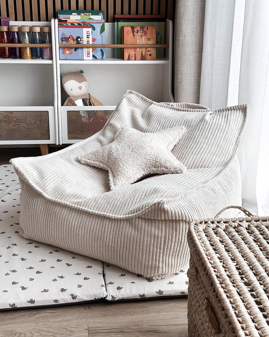 wigiwama Sitzsack Sessel in Creme aus Cord