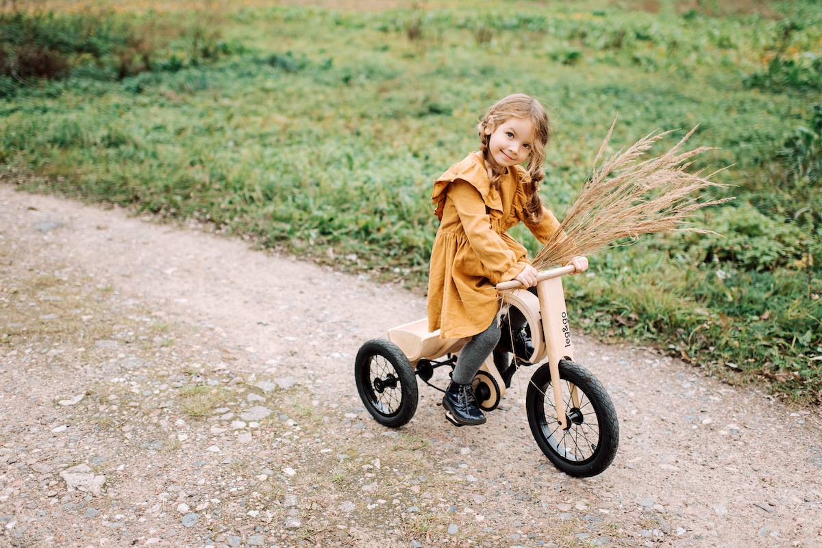 Balance Bike 3in1 aus Holz - mitwachsendes Laufrad für Kinder ab 6 Monaten bis 6 Jahre mit Dreirad Erweiterung