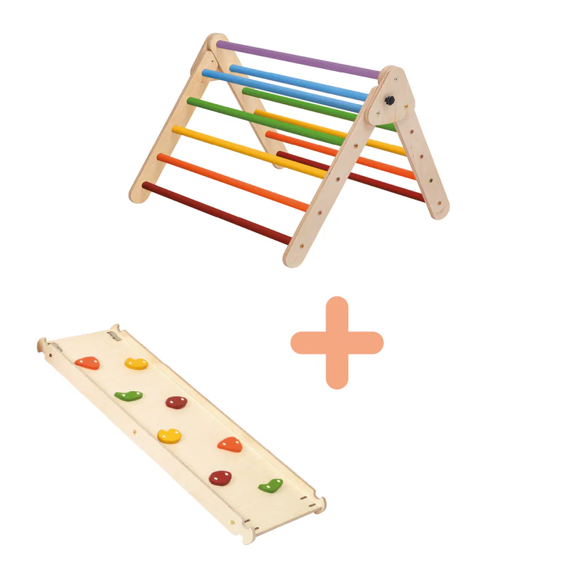 Spielset "Classic" bunt - Kletterdreieck mit Kletterrutsche