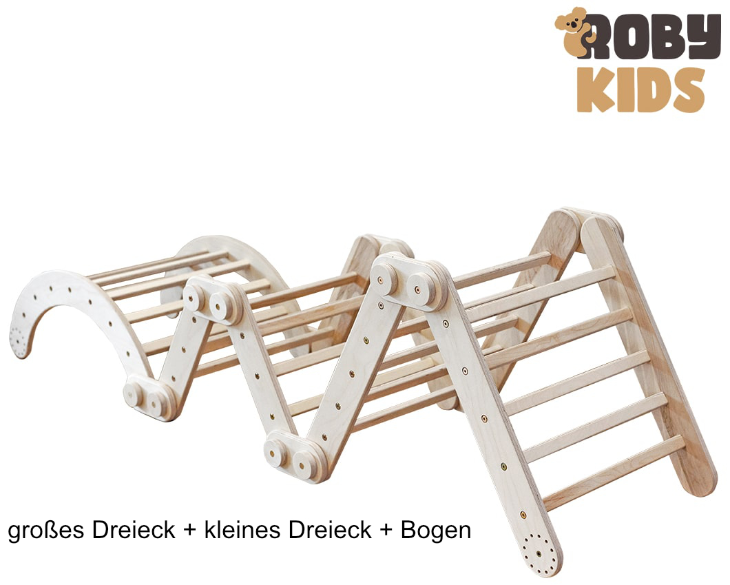 Modulares Klettersystem von Roby-Kids - individuell und erweiterbar großes Dreieck + kleines Dreieck + Bogen