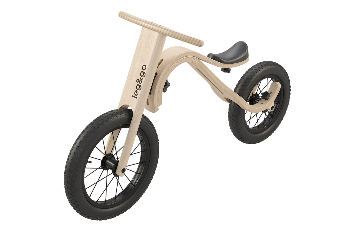 Balance Bike 3in1 aus Holz - mitwachsendes Laufrad für Kinder ab 6 Monaten bis 6 Jahre nur das Laufrad